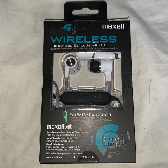 Maxell Heavy Bass Wireless Earbuds with Mic - Picture 1 of 3